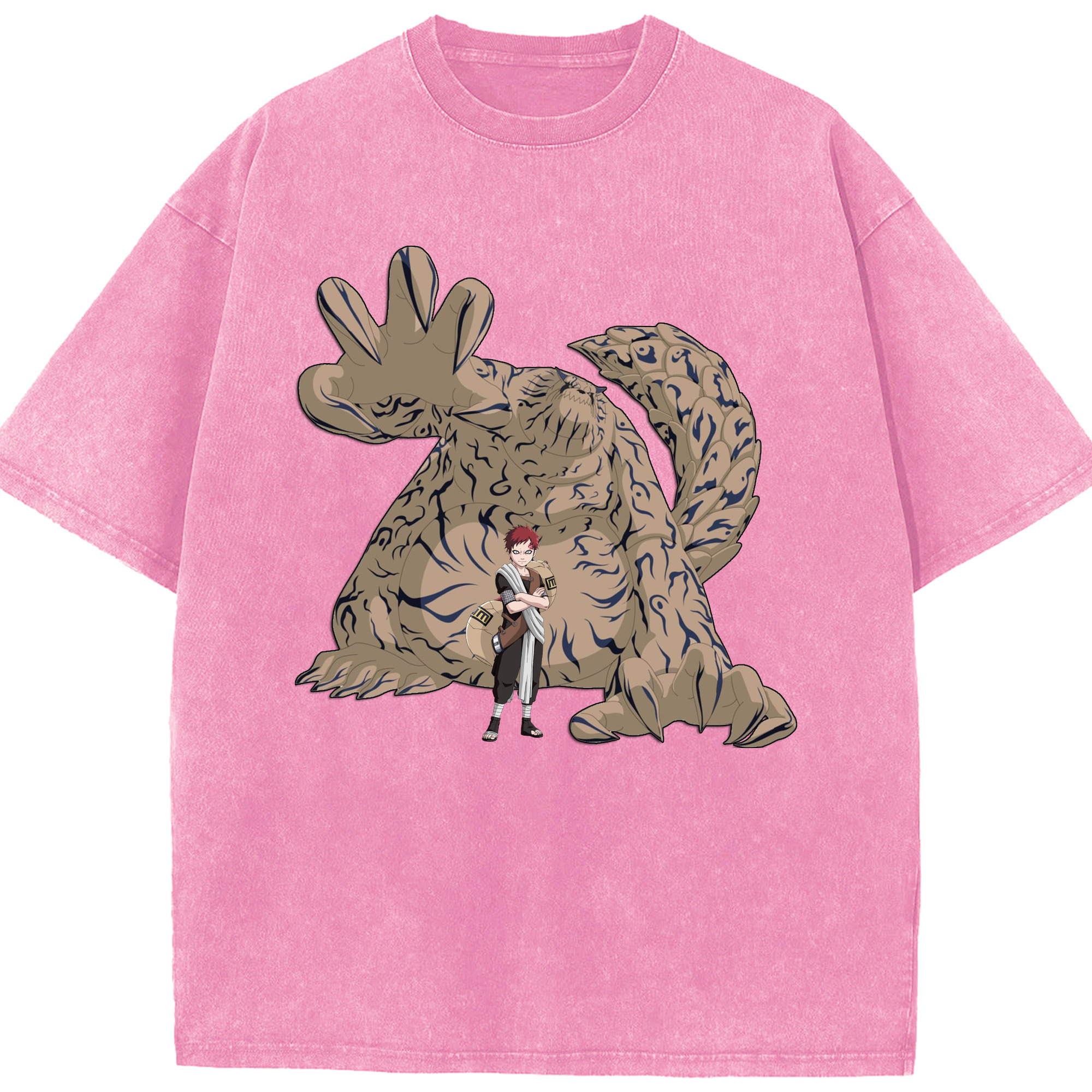 （画像用） NARUTO -ナルト- ガアラ Gaara 綿100% ヴィンテージ風 半袖Tシャツ（フロントプリント）